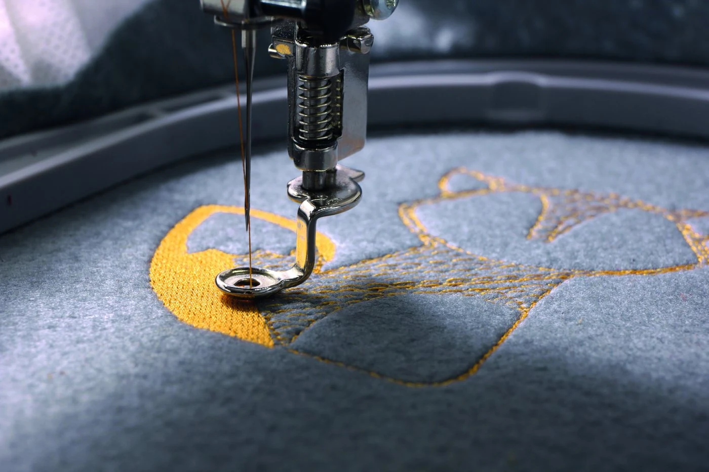 Embroidery machine detail